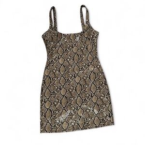 Zara Vegan Shiny Snakeskin Dress, Size S